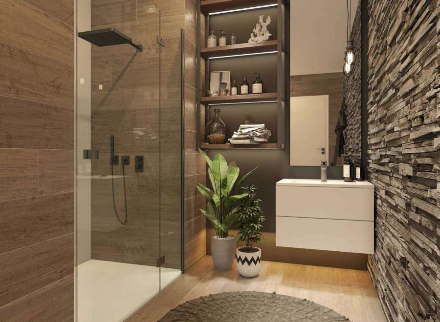 Step into a modern oasis with this stunning bathroom design.