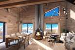Experience luxury living in this stunning chalet, boasting a cozy fireplace and breathtaking mountain views.