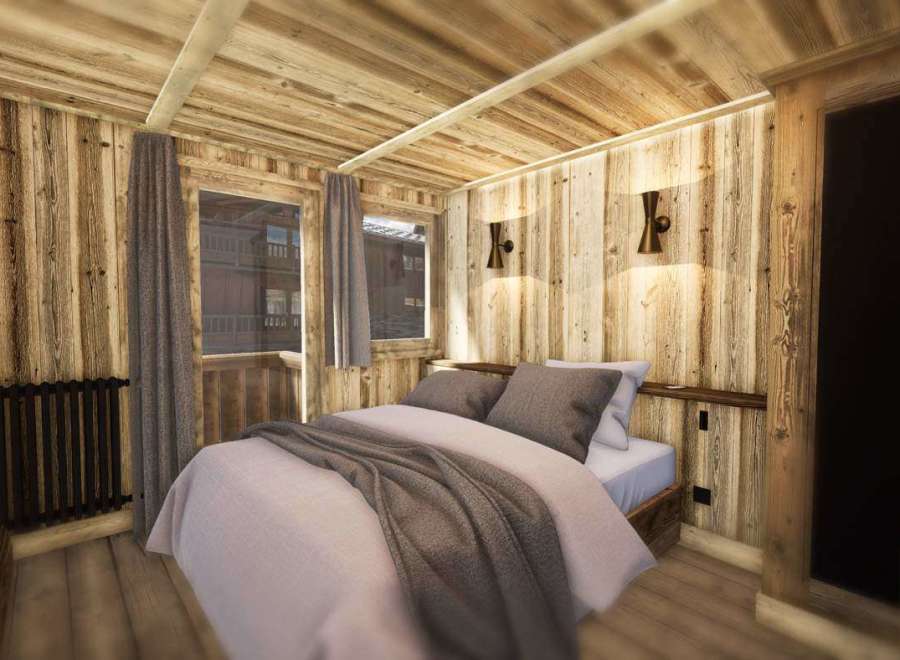 Experience rustic charm in this cozy bedroom.