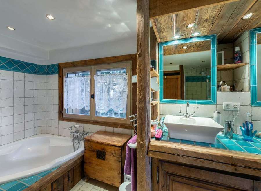 Discover rustic charm in this unique bathroom.