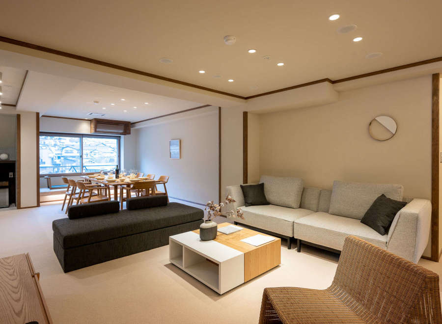 This stunning vacation rental boasts an open-concept living and dining area, perfect for entertaining.