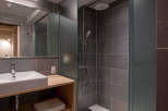 Modern bathroom with a sleek, minimalist design.