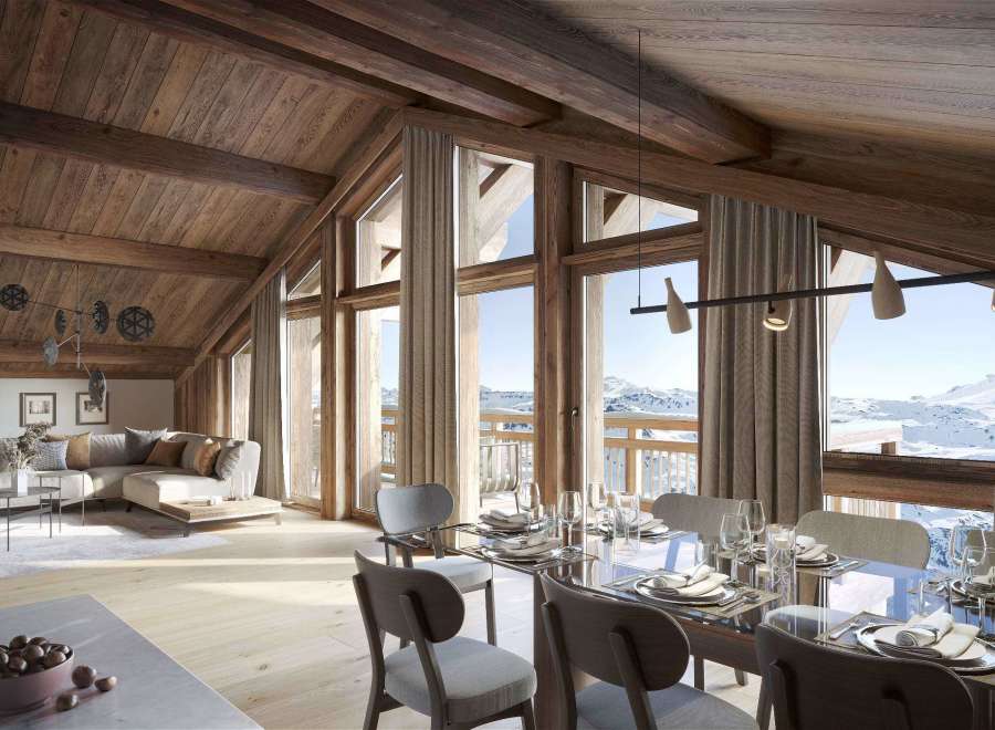 Experience luxury living in this stunning chalet with breathtaking mountain views.