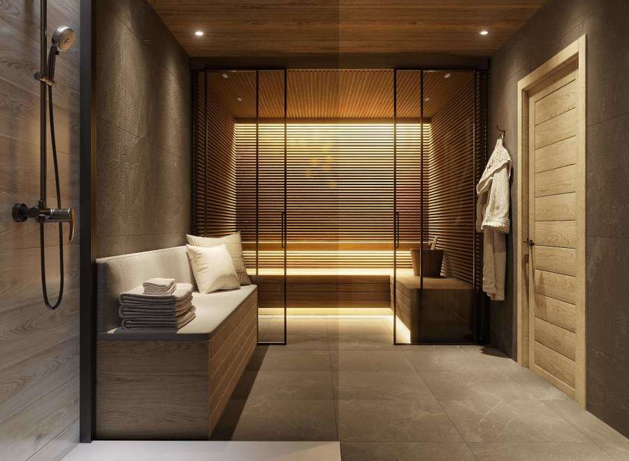 Indulge in the ultimate relaxation experience within this luxurious spa-like bathroom.