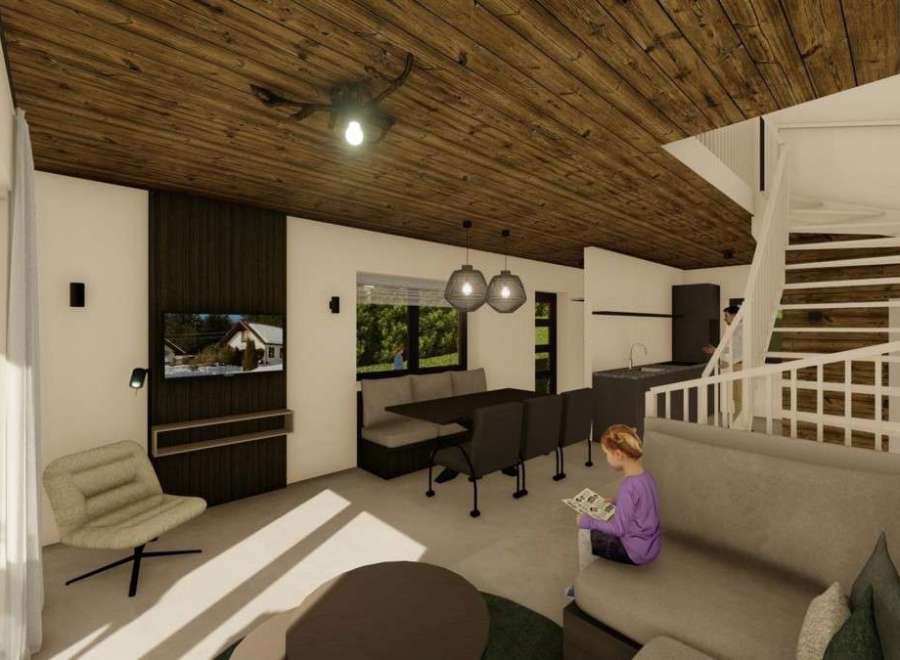 Step into a cozy haven with this stunning interior design.