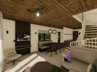 Step into a cozy haven with this stunning interior design.