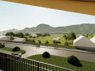 Enjoy breathtaking views of the mountains and lush greenery from this stunning property.