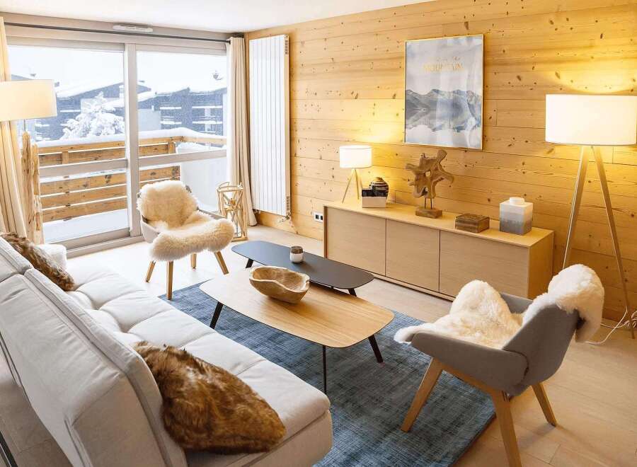 Cozy mountain apartment with stunning views.