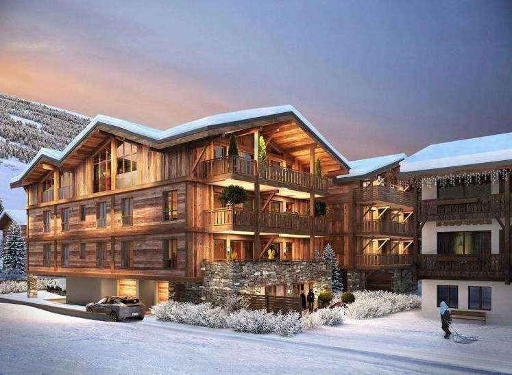 Experience luxury living in this stunning ski chalet, boasting exquisite wooden architecture and a prime location.