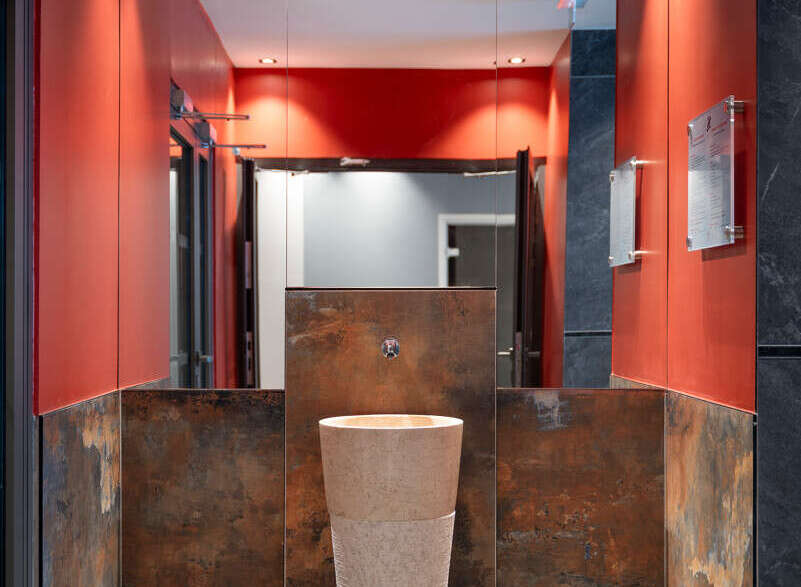 Step into a modern oasis with this stunning bathroom design.