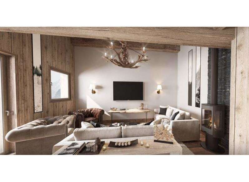 Experience rustic elegance in this stunning living room.