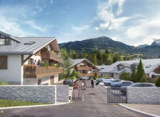 Discover your dream alpine retreat! These stunning properties boast charming architecture, featuring balconies and stone accents.