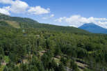 Nestled in a lush forest with mountain views, this property offers a serene escape.