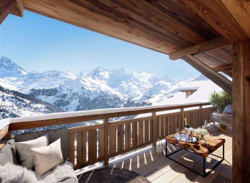 Experience the ultimate alpine escape with breathtaking mountain views from this luxurious chalet.