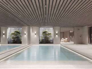 Indulge in tranquility at this luxurious property featuring a stunning indoor pool and spa.