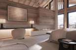 Luxurious master bedroom with stunning mountain views.