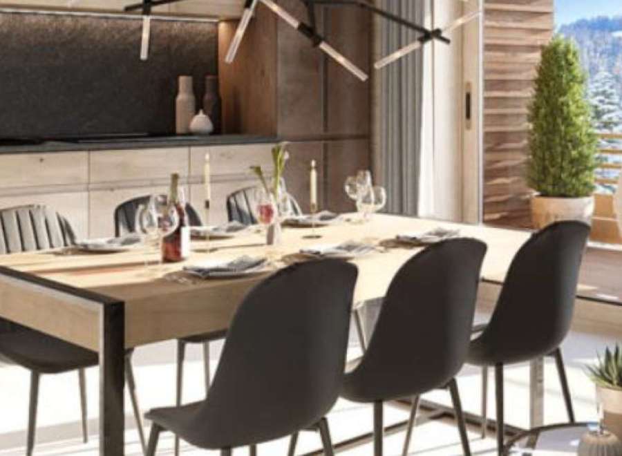 Modern mountain living at its finest! This stunning condo boasts an open-concept living area with floor-to-ceiling windows offering breathtaking views.
