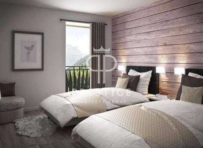 Discover a serene bedroom retreat with stunning mountain views.