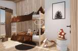 Discover the charm of this cozy bedroom, featuring a stylish bunk bed perfect for family or guests.