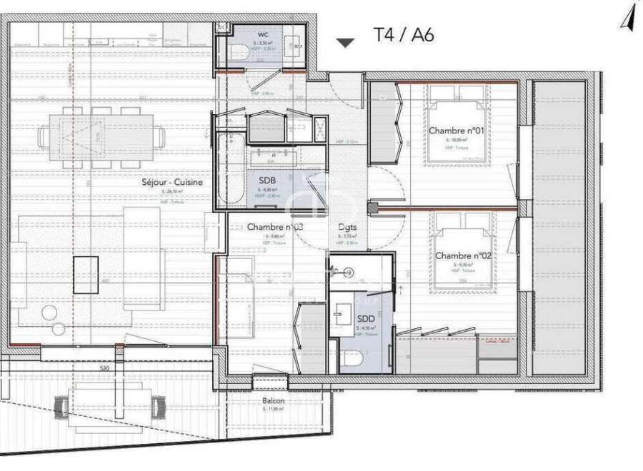 Discover a stunning T4/A6 apartment with a spacious layout.