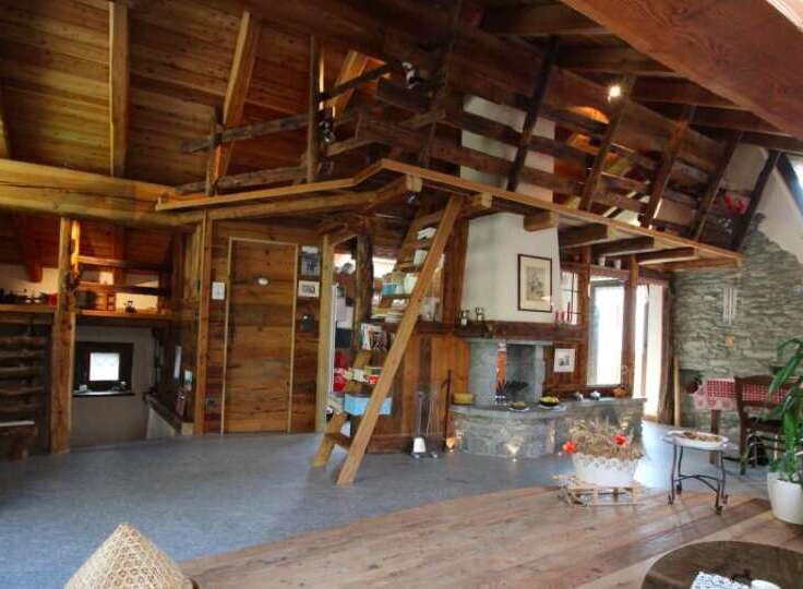 Step into a rustic haven with this stunning wooden interior.