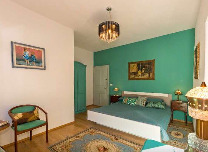 Discover a charming bedroom with a touch of elegance.