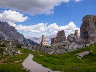 Explore the breathtaking beauty of the Dolomites with this stunning landscape.