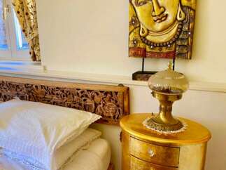 Experience tranquility in this beautifully decorated bedroom.