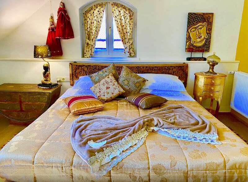 Experience tranquility in this beautifully decorated bedroom.