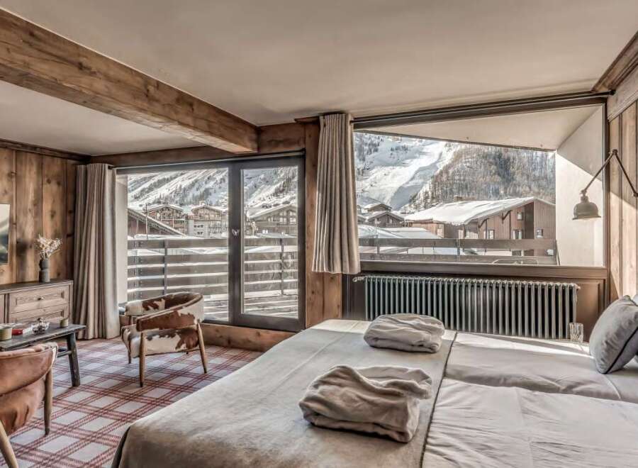 Luxury chalet apartment with stunning mountain views.