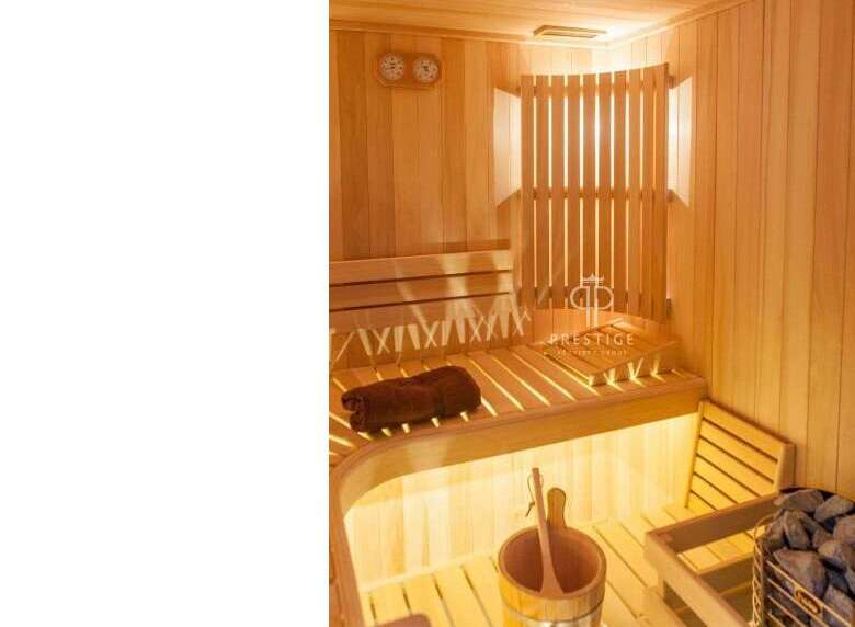 Step into a world of relaxation and rejuvenation with this stunning sauna.