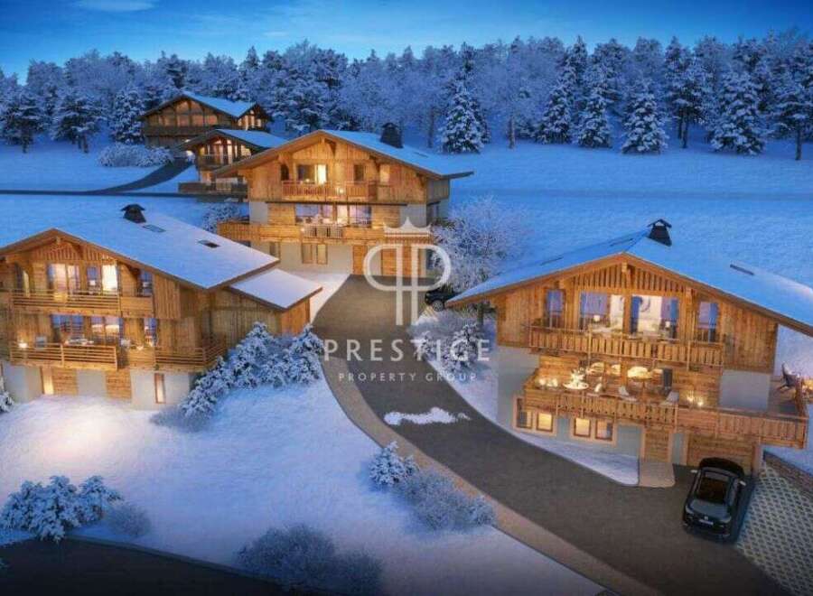 Experience the ultimate in luxury living with these stunning chalets nestled in a winter wonderland.