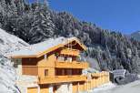 Discover a stunning chalet nestled in a picturesque winter wonderland.