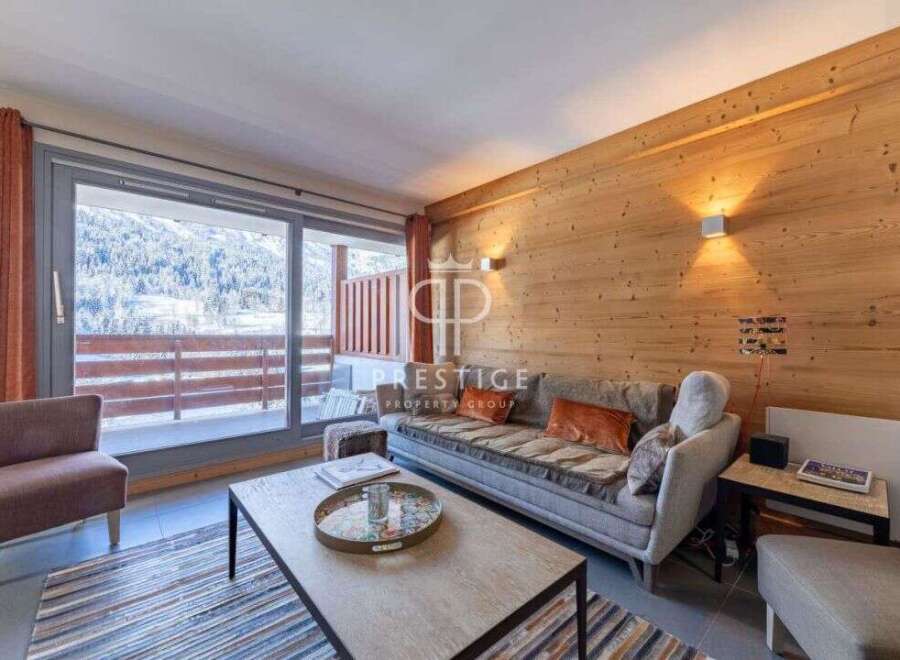 Discover a cozy living space with stunning mountain views.