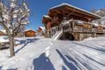 Discover a stunning chalet nestled in a winter wonderland.