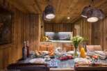 Experience rustic elegance in this stunning dining room.