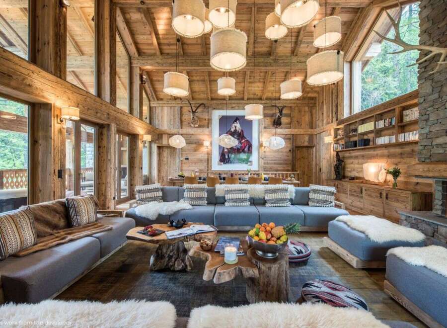 Experience the epitome of rustic luxury in this stunning wooden chalet.