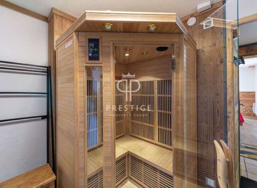 Indulge in ultimate relaxation with this luxurious sauna, a perfect addition to your dream home.