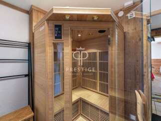 Indulge in ultimate relaxation with this luxurious sauna, a perfect addition to your dream home.