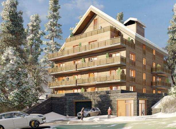 Discover the charm of this stunning mountain property, featuring a unique architectural design with multiple balconies.