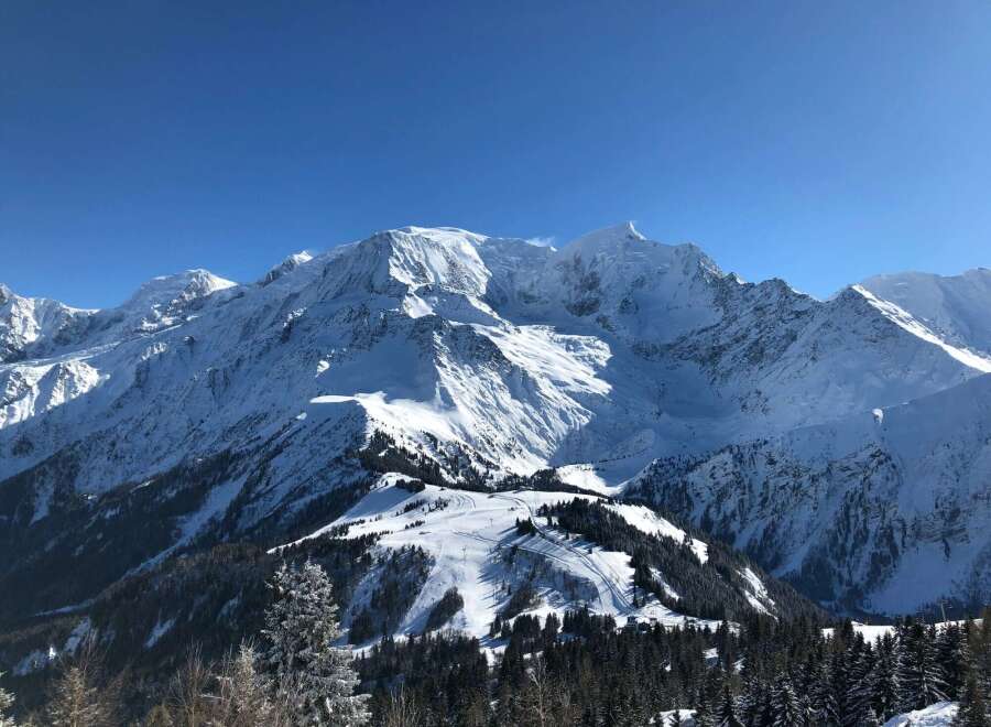 Experience the breathtaking beauty of the snow-capped mountains.