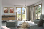 Experience breathtaking mountain views from this stunning living space.