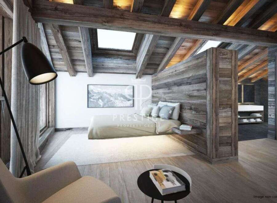 Experience rustic elegance in this stunning bedroom.