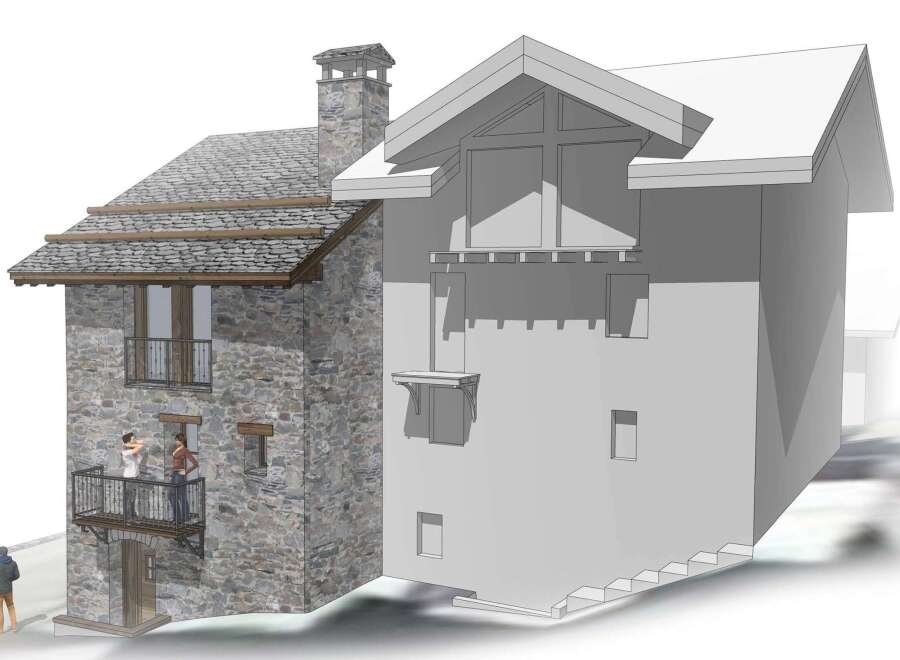 Discover the charm of this unique property featuring a stone facade and a modern extension.