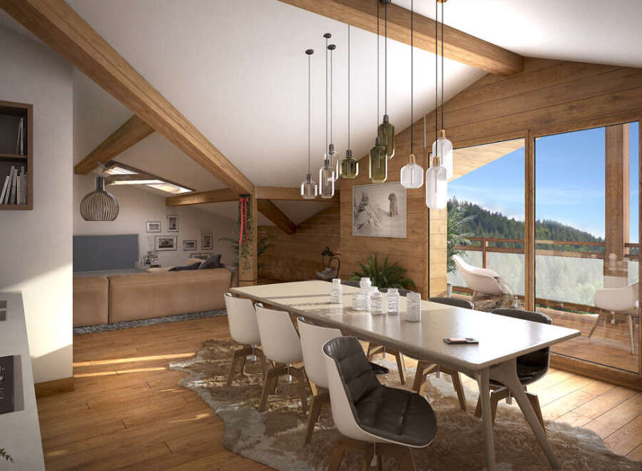 Experience luxury living in this stunning property, featuring a spacious dining area perfect for entertaining.
