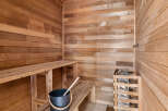 Step into your private oasis with this stunning sauna.