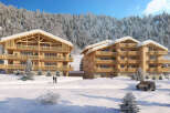 Experience the ultimate in luxury living with these stunning wooden chalets nestled in a winter wonderland.
