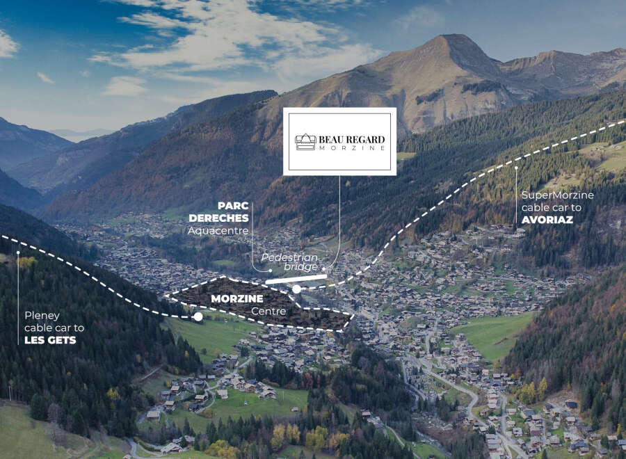 Discover the beauty of Morzine with easy access to the slopes via the Pleney cable car to Les Gets and the SuperMorzine cable car to Avoriaz.
