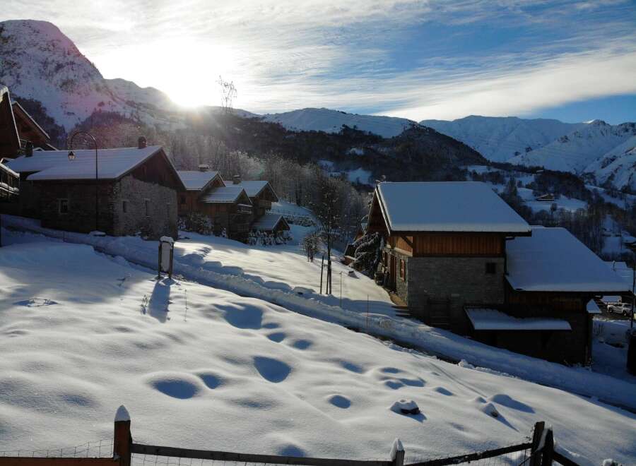 Experience the charm of a winter wonderland in this stunning mountain property.