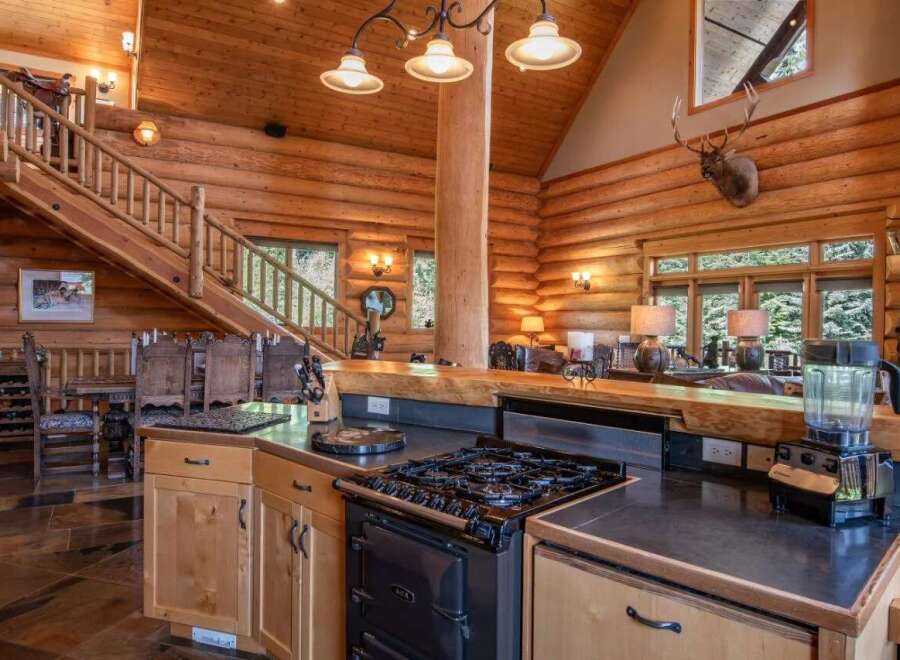 Step into rustic elegance with this stunning log cabin.